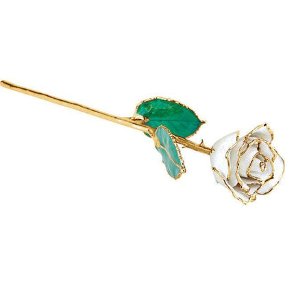 JDSP61-9062 LACQUERED APRIL DIAMOND COLORED ROSE WITH GOLD TRIM - Johnny Dang & Co