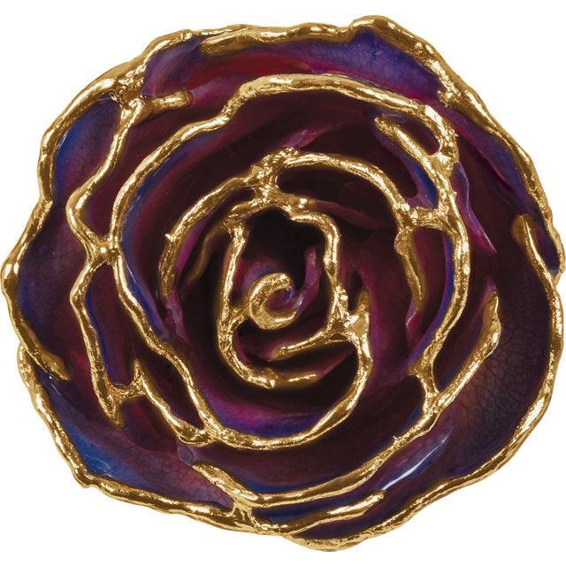 JDSP61-9065 LACQUERED PURPLE & PINK ROSE WITH GOLD TRIM - Johnny Dang & Co