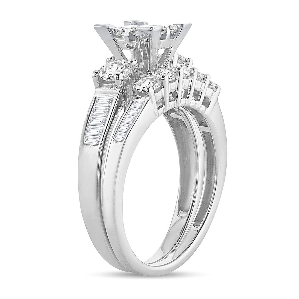 14K 1.50 CT PRINCESS CUT Diamond BRIDAL RING - Johnny Dang & Co
