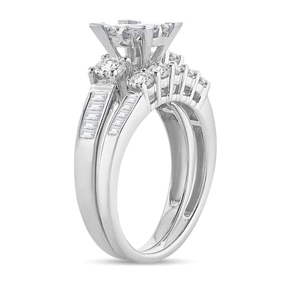14K 1.50 CT PRINCESS CUT Diamond BRIDAL RING - Johnny Dang & Co