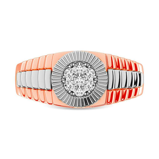 14K Two Tone 1 Cttw. Diamond Mens Ring - Johnny Dang & Co