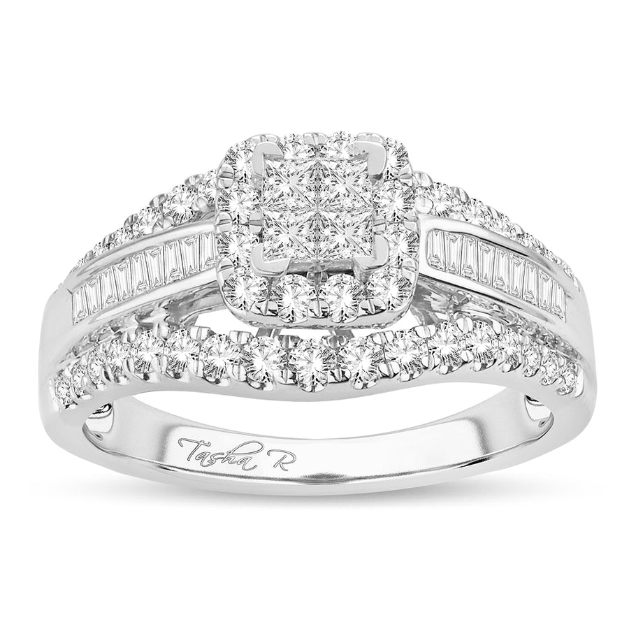 14K  1.00CT Princess Cut Diamond Bridal Ring