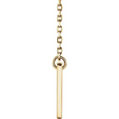 JDSP86531 - PIERCED CROSS ENGRAVABLE BAR NECKLACE - Johnny Dang & Co