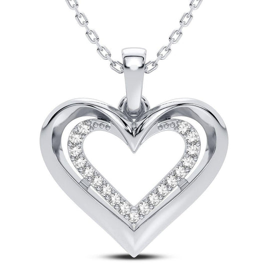 14K 0.10CT Diamond Pendant - Johnny Dang & Co