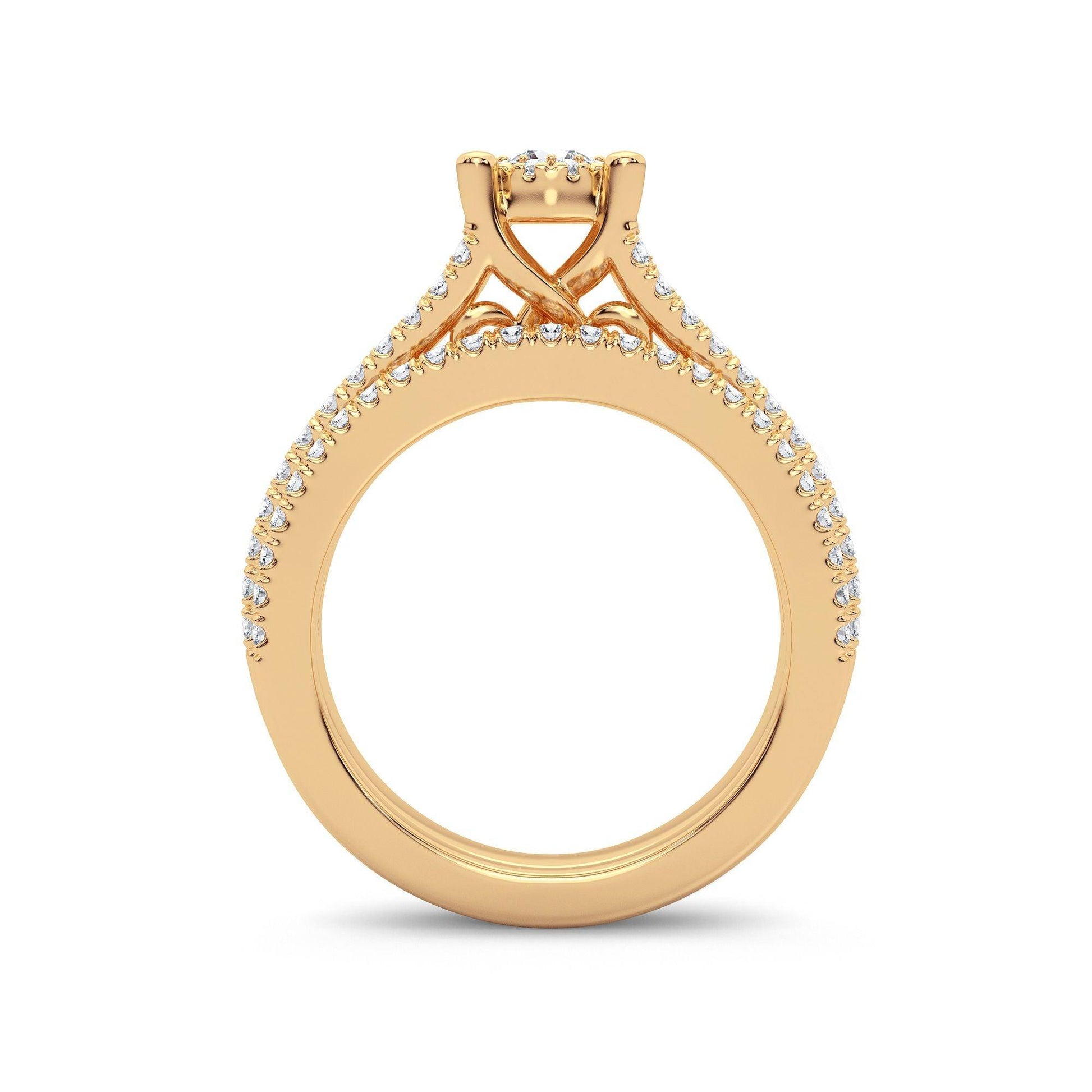 14K 0.83CT Diamond Bridal Ring - Johnny Dang & Co