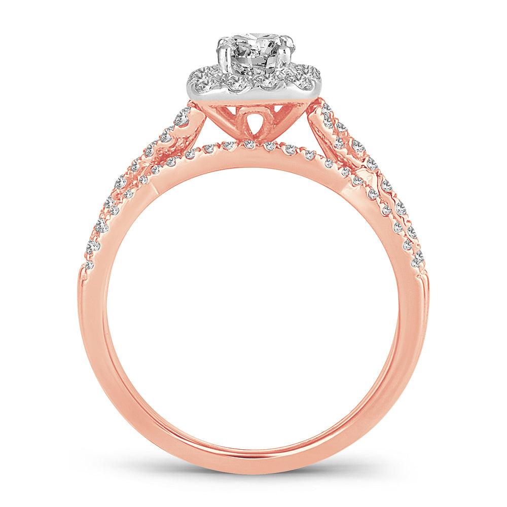 14K 1.00CT DIAMOND BRIDAL RING - Johnny Dang & Co