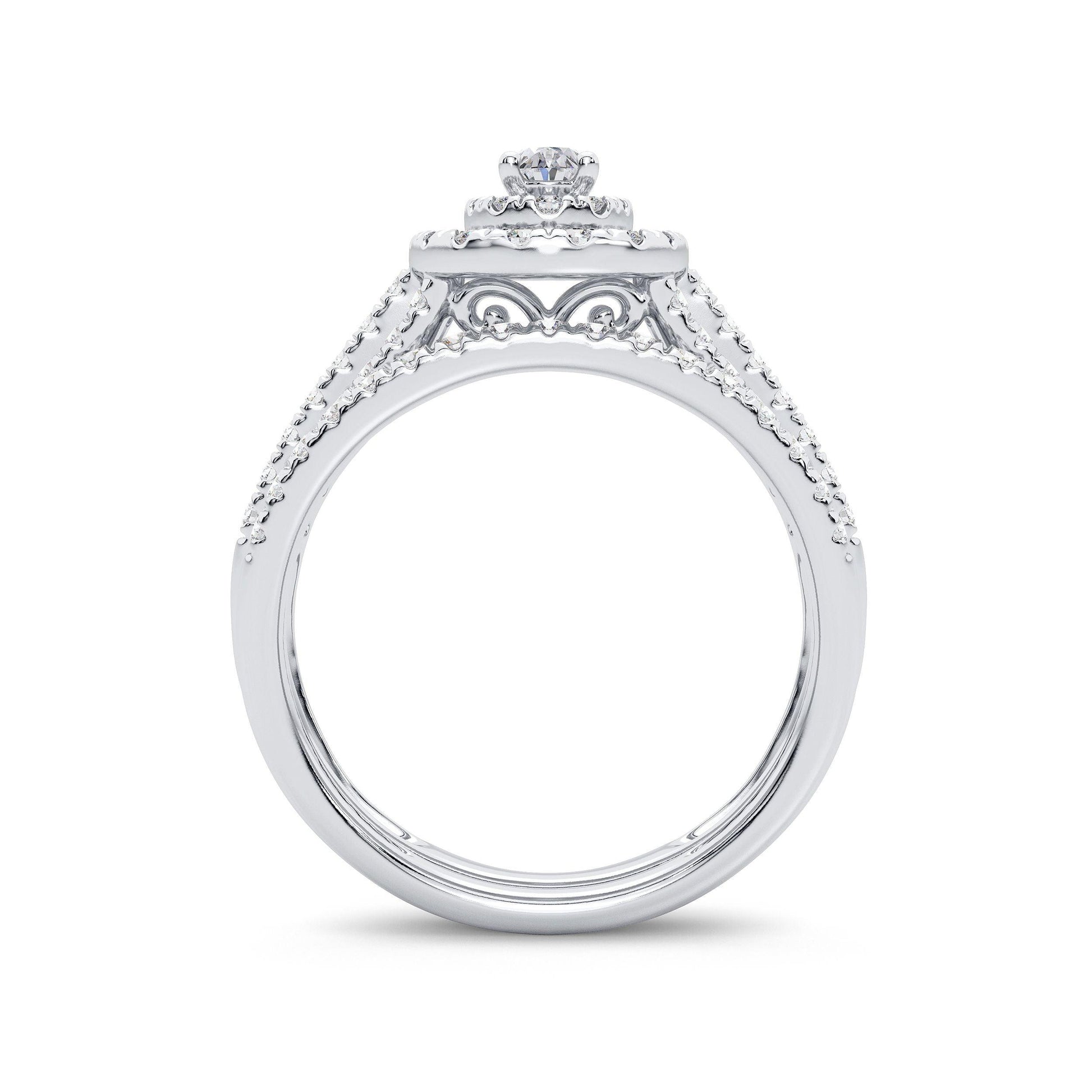 14K 1.00ct Diamond Bridal Ring - Johnny Dang & Co