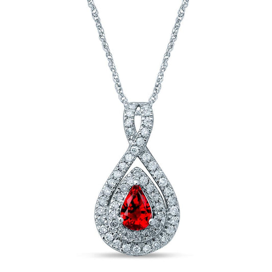 14K 0.33CT Diamond Ruby Pendant - Johnny Dang & Co
