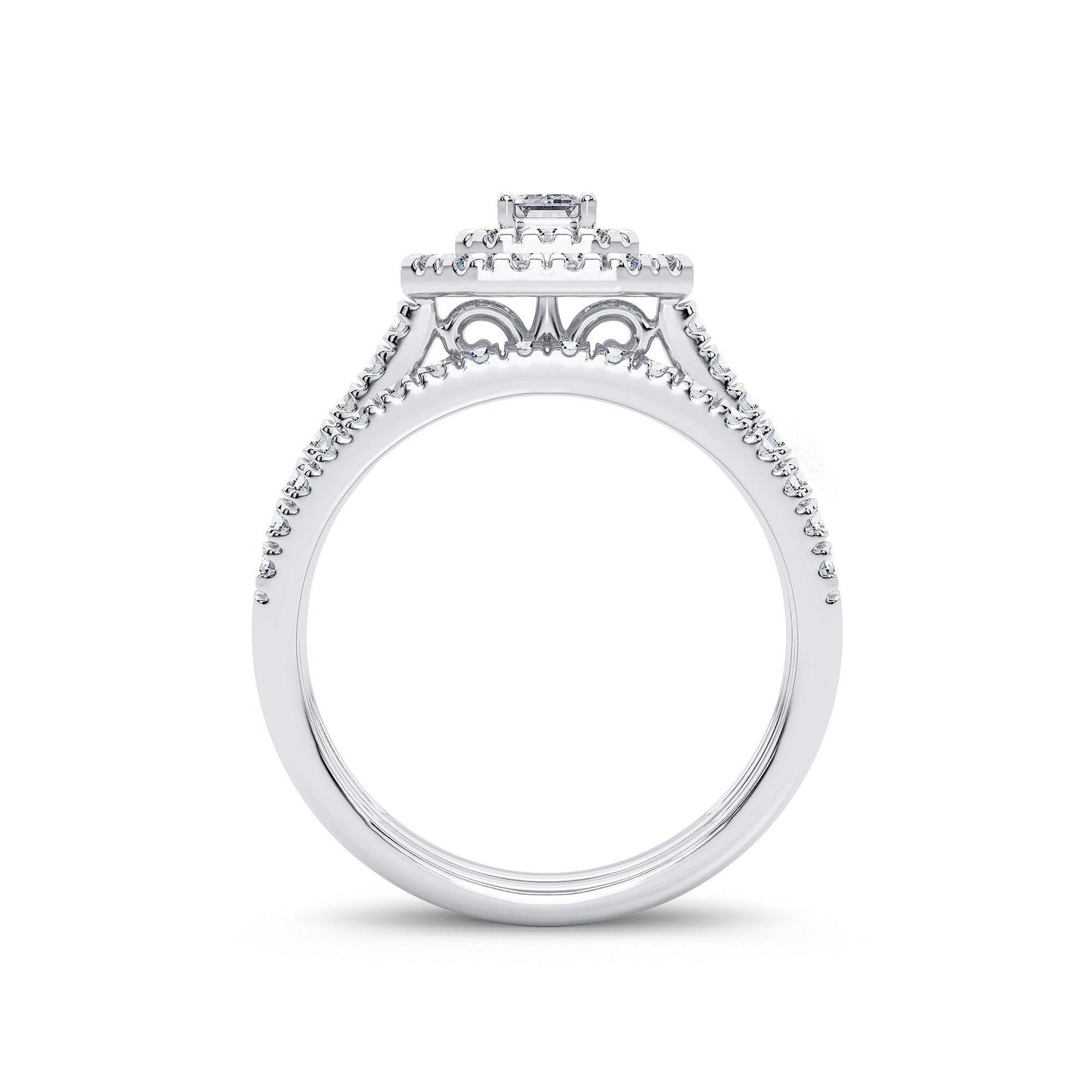14K 1.00CT Diamond Bridal Ring - Johnny Dang & Co