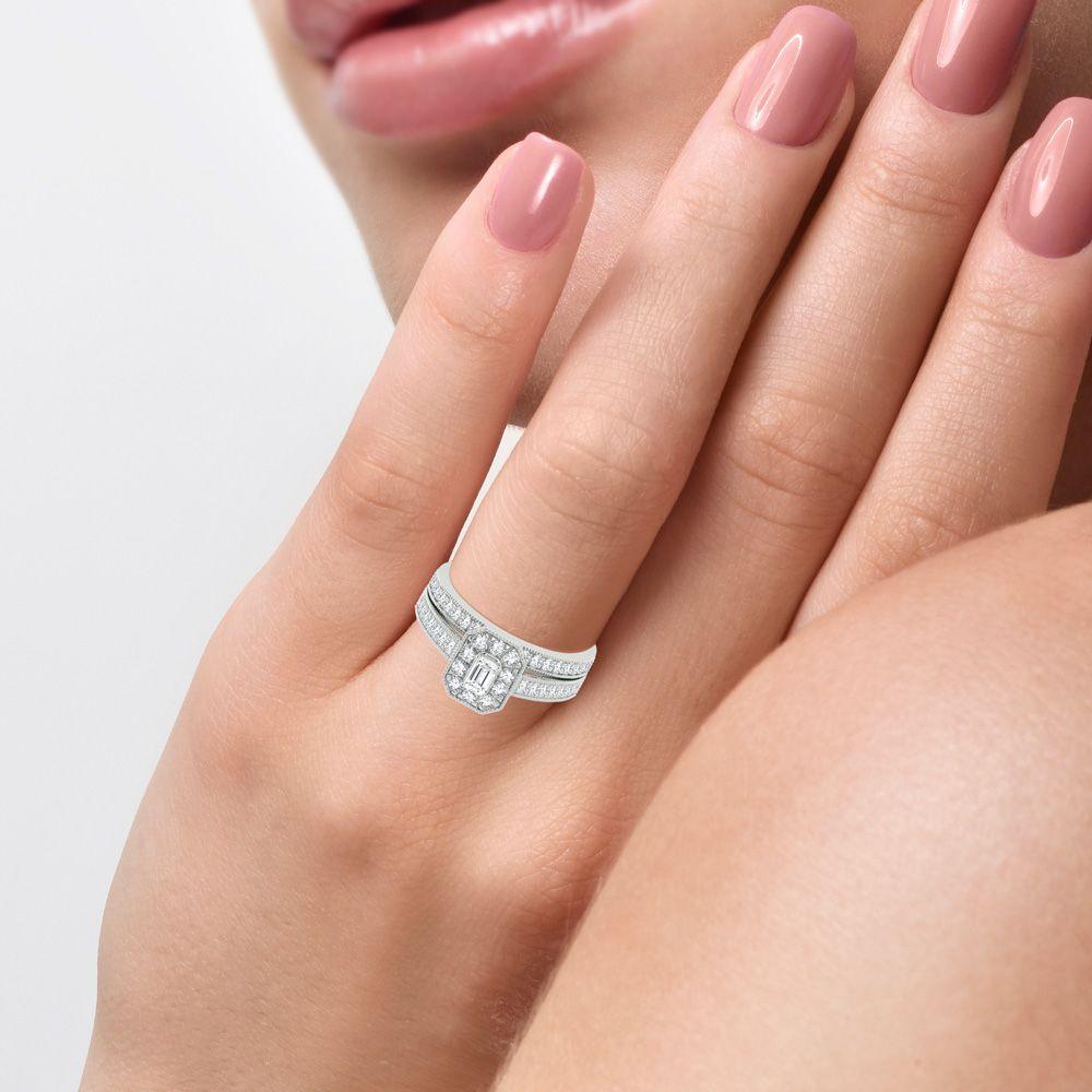 14K 0.68ct Diamond Bridal Ring - Johnny Dang & Co