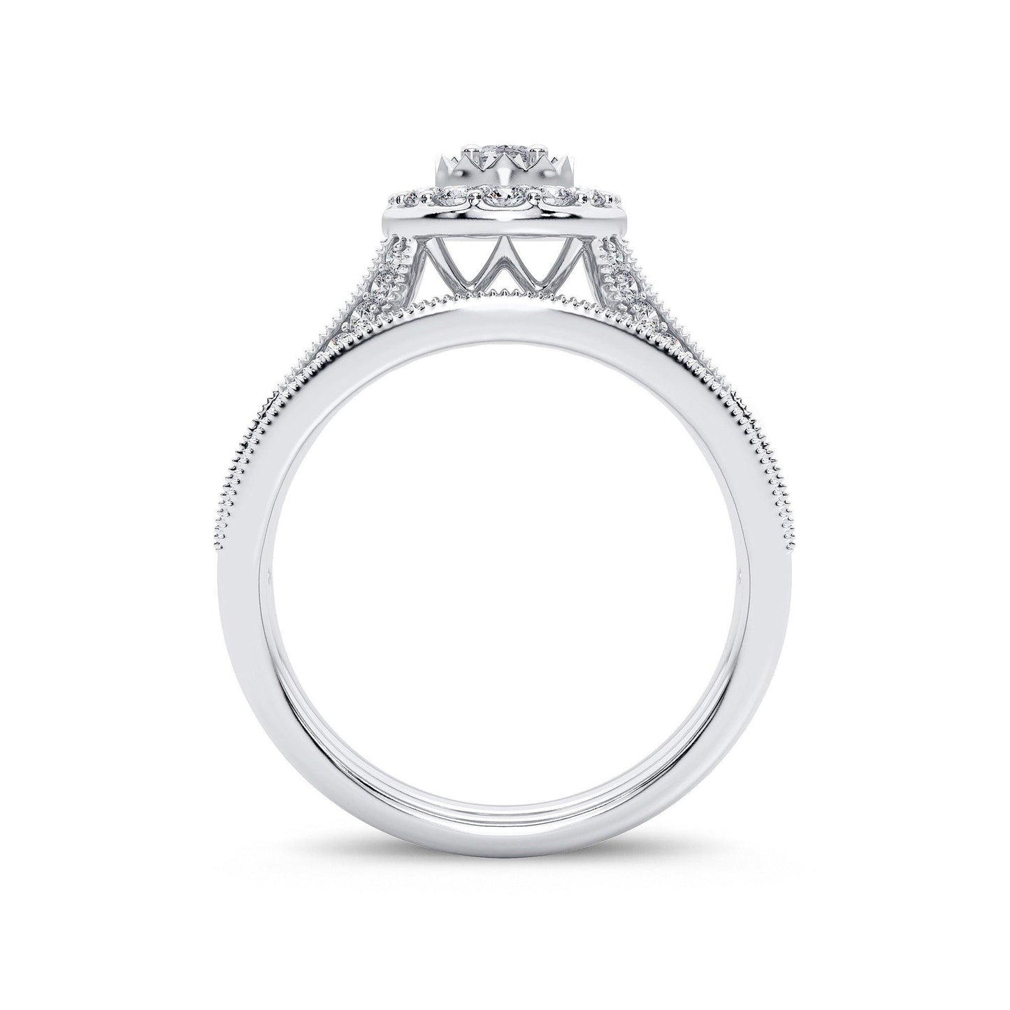 14K 1.00CT Diamond Bridal Ring - Johnny Dang & Co