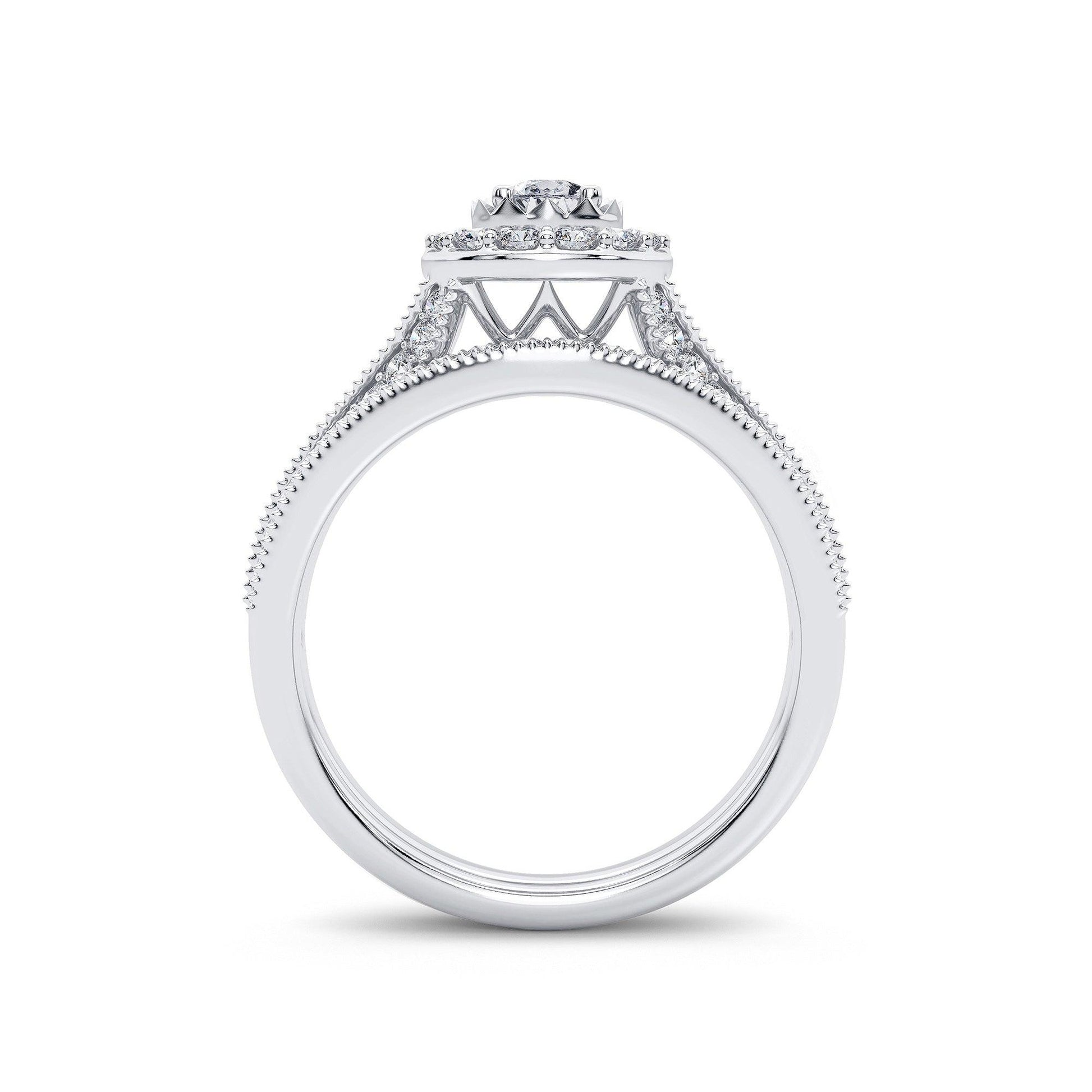 14K 0.96CT Diamond Bridal Ring - Johnny Dang & Co