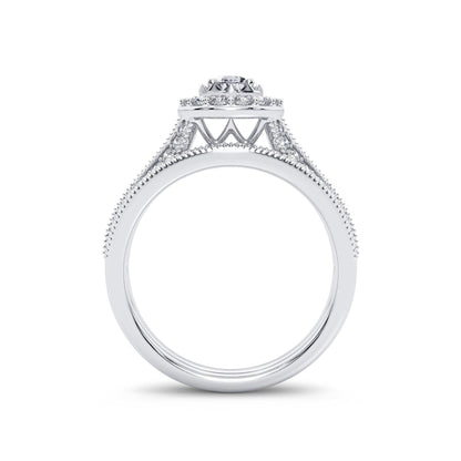14K 0.96CT Diamond Bridal Ring - Johnny Dang & Co