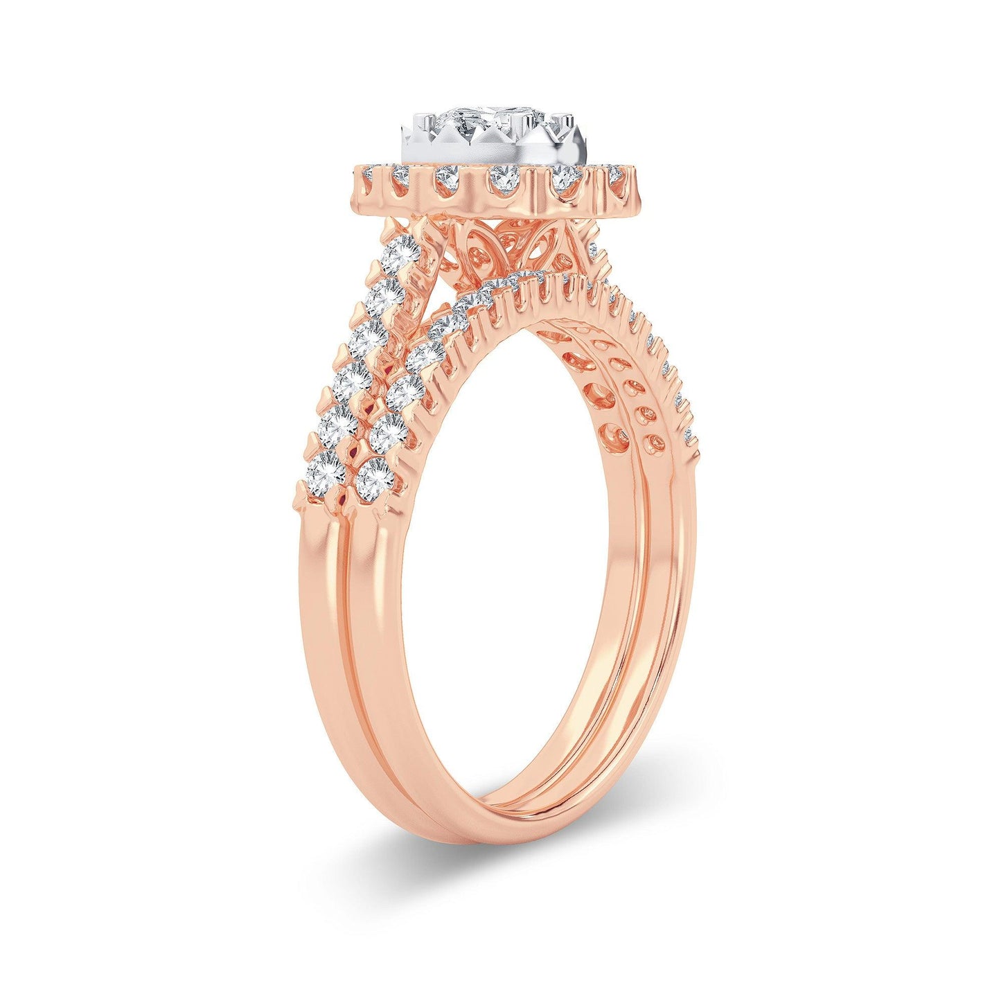 14K 1.00CT Diamond Bridal Ring - Johnny Dang & Co
