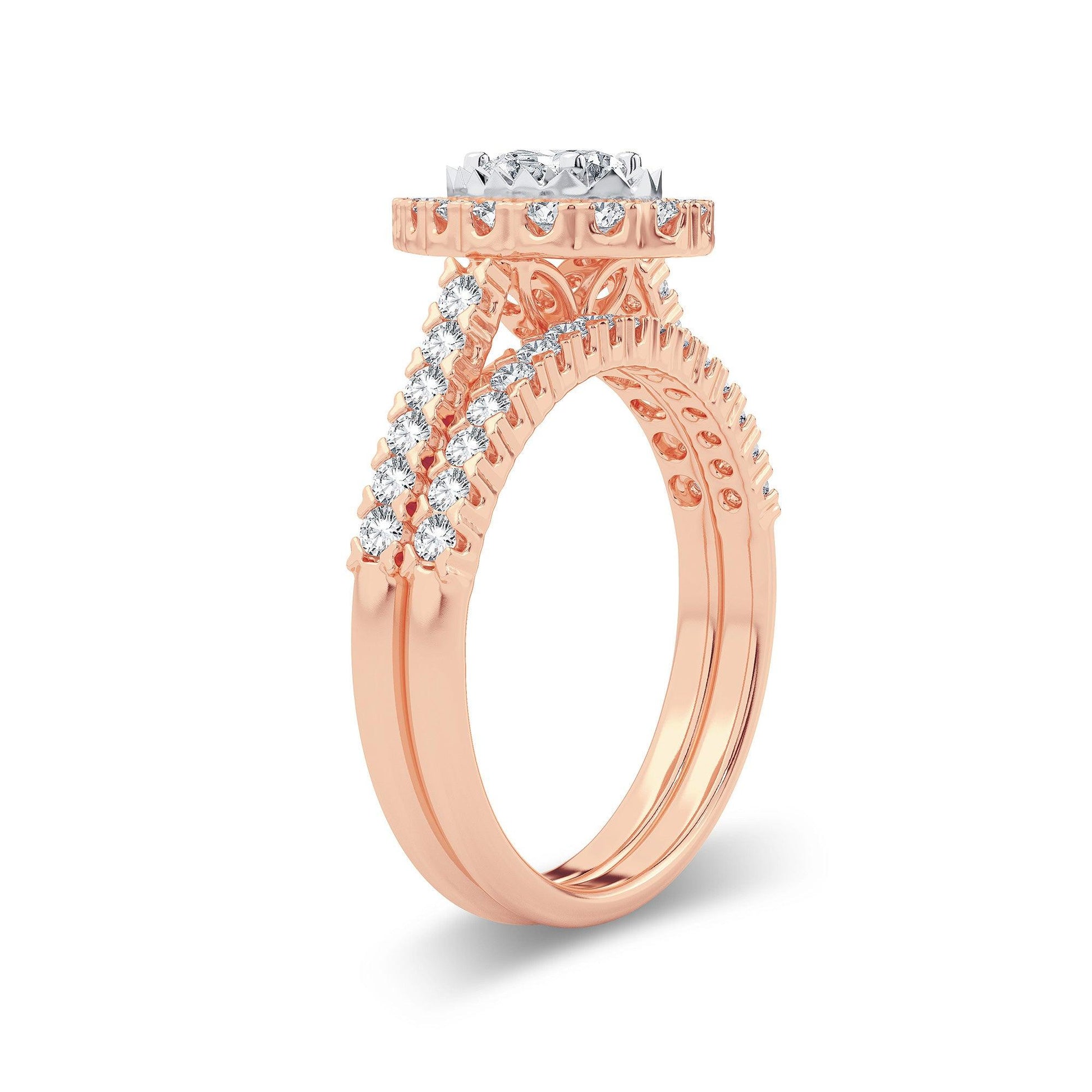 14K 1.00CT Diamond Bridal Ring - Johnny Dang & Co