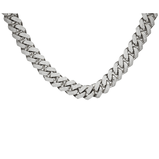 20mm White VVS Bust Down Cuban Chain - Johnny Dang & Co