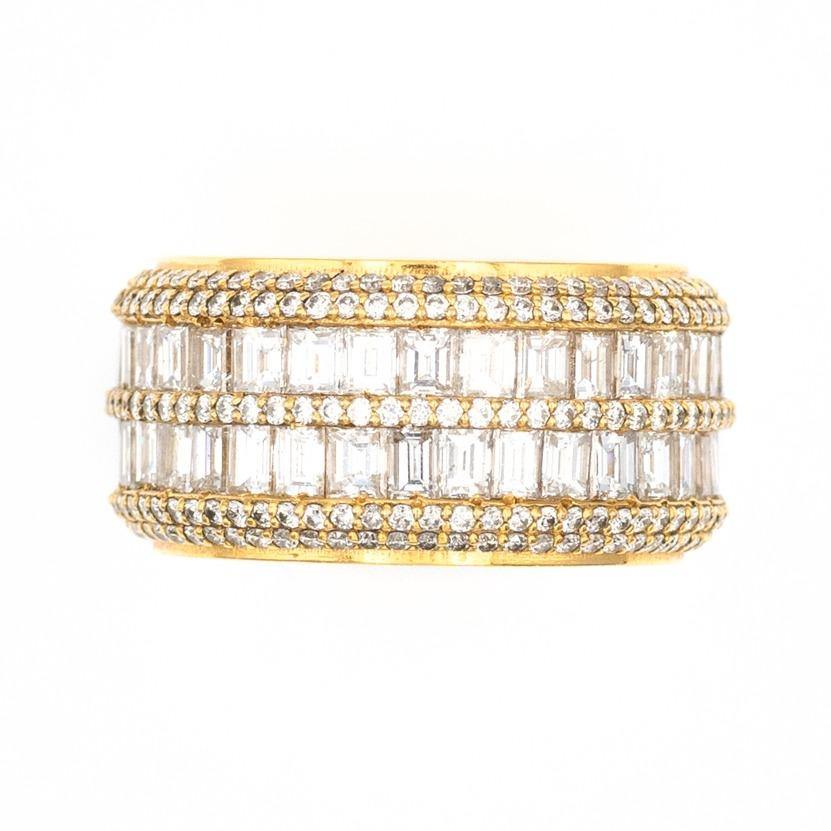 Double Baguette Row Gold Ring - Johnny Dang & Co