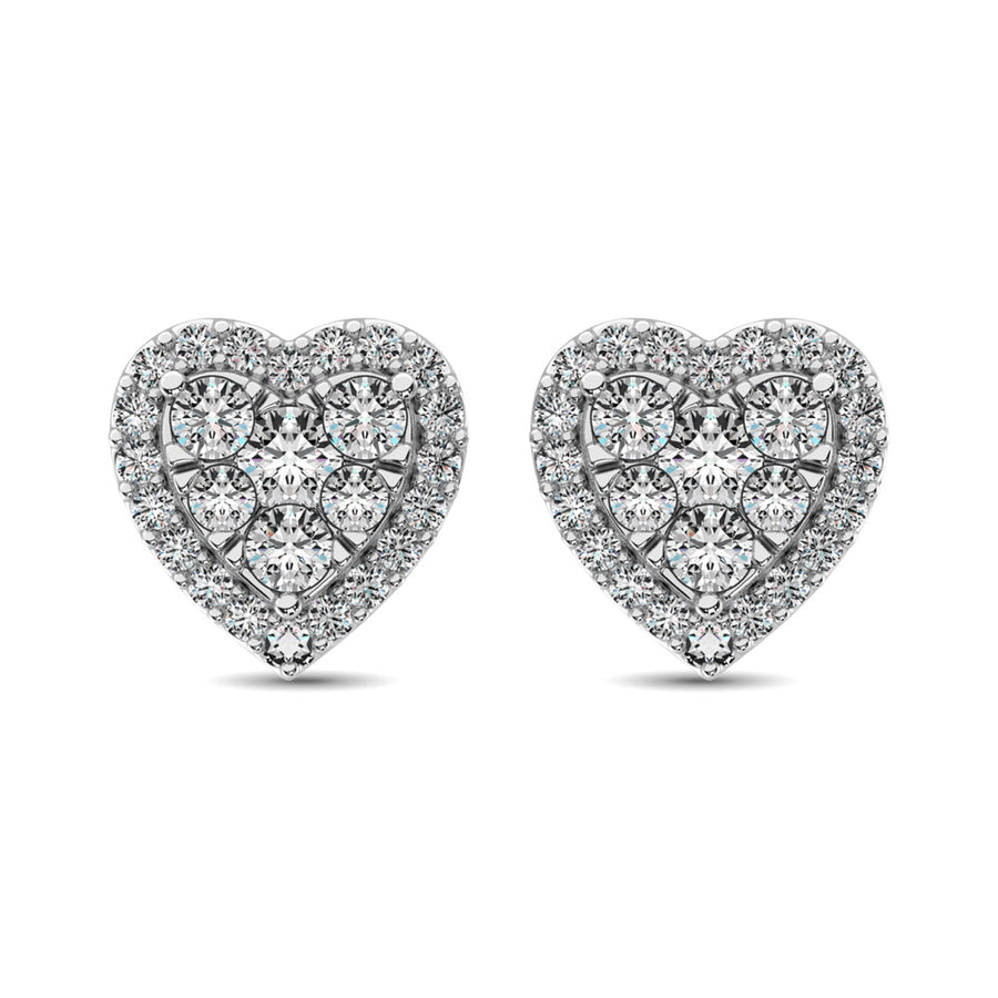 Diamond 3/4 ct tw Heart Earrings  in 14K Gold