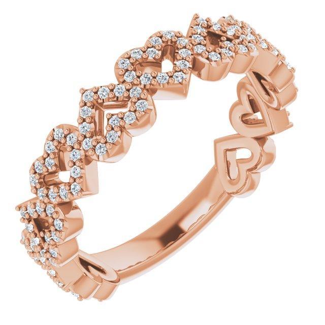 JDTK-SP124362- 14K Rose 1/3 CTW Diamond Stackable Heart Ring - Johnny Dang & Co