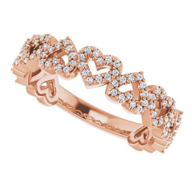 JDTK-SP124362- 14K Rose 1/3 CTW Diamond Stackable Heart Ring - Johnny Dang & Co