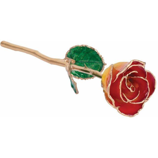 JDSP61-9058 - Lacquered Sunset Yellow & Red Rose with Gold Trim - Johnny Dang & Co