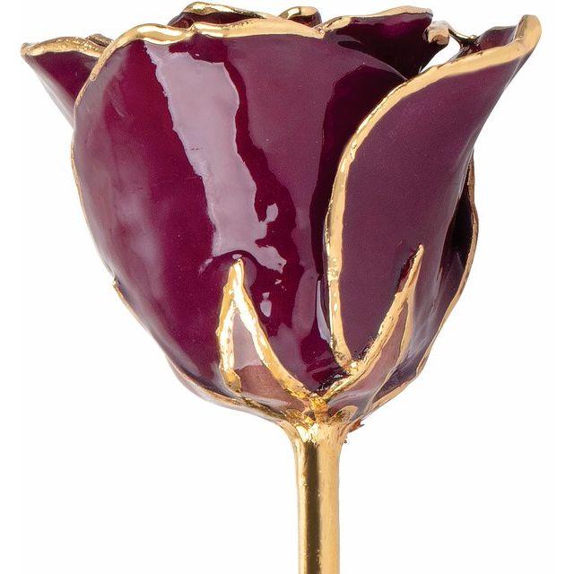 JDSP61-9047-Lacquered Burgundy Rose with Gold Trim - Johnny Dang & Co