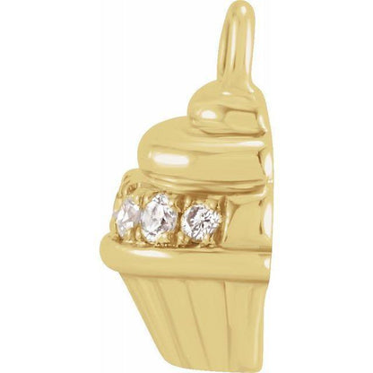 JDTKSP-2000941-14K .04 CTW Natural Diamond Cupcake Dangle - Johnny Dang & Co
