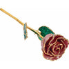 JDSP61-9046 - Lacquered Sparkle Blue Colored Rose with Gold Trim - Johnny Dang & Co