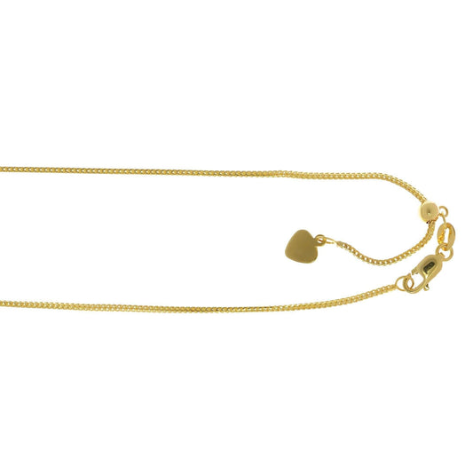 14kt 22 inches Yellow Gold 0.9mm Adjustable Franco Chain - Johnny Dang & Co