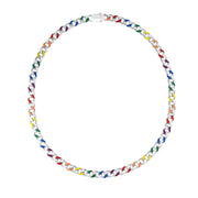Silver Rainbow Miami Cuban Necklace - Johnny Dang & Co