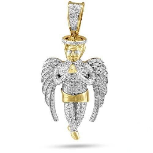 10KY 1.25CTW DIAMOND PRAYING HANDS ANGEL WITH HALO - Johnny Dang & Co