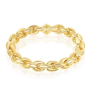 Sterling Silver With 14K Gold Overlay, Oval-Linked Bracelet, MADE IN ITALY - Johnny Dang & Co