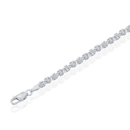 Sterling Silver 3MM Open Byzantine - Rhodium Plated 22" - Johnny Dang & Co