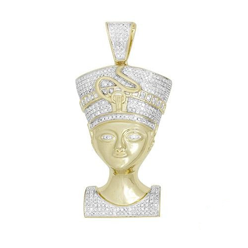 10KY 1.35CTW DIAMOND NEFERTITI PENDANT