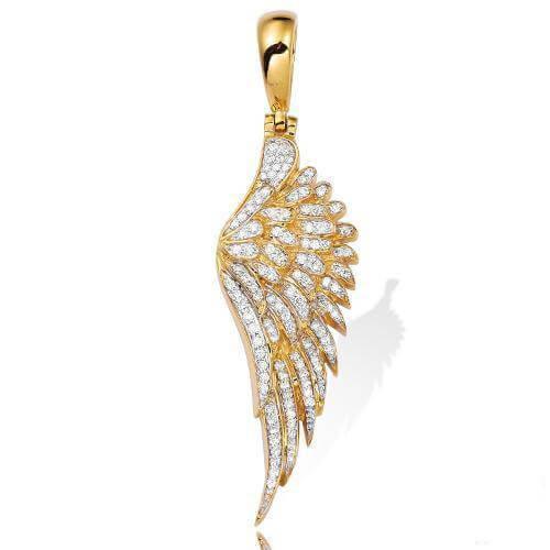 10KY 1.00CTW DIAMOND ANGEL WING PENDANT - Johnny Dang & Co