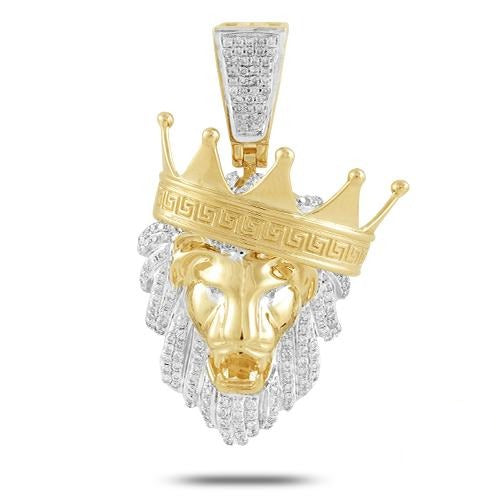 10KY 1.00CTW DIAMOND LION HEAD WITH TILTED CROWN
