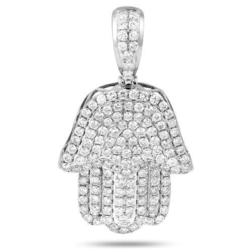 14KW 3.00CTW DIAMOND HAMZA PENDANT