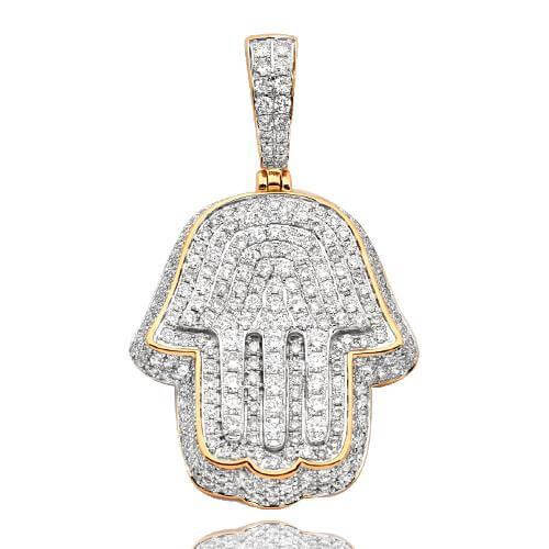 10KY 2.50CTW DIAMOND 3-D HAMZA PENDANT