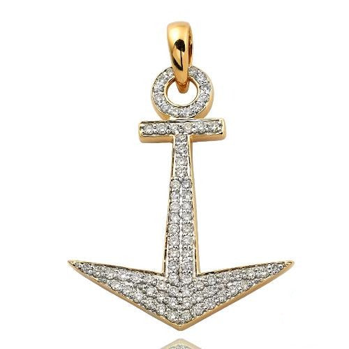 14KY 1.85CTW DIAMOND ANCHOR PENDANT