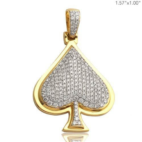 10KY 1.50CTW DIAMOND ACE OF SPADES PENDANT