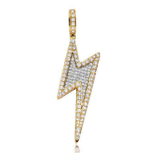 10KY 6.20CTW DIAMOND LIGHTNING BOLT PENDANT - Johnny Dang & Co