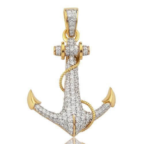 10KY 2.35CTW DIAOMND ANCHOR PENDANT