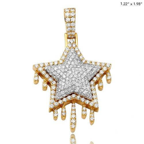 10KY 3.80CTW DIAMOND DRIPPING STAR PENDANT