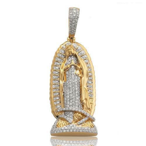 14KY 1.05CTW DIAMOND VIRGIN MARY PENDANT