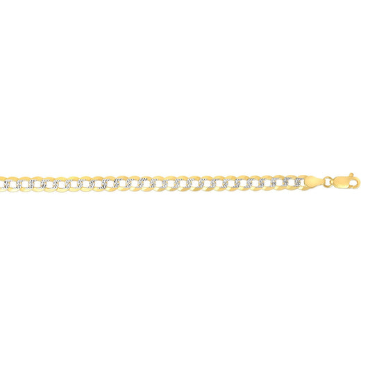 14K Gold 5.7mm White Pave Curb Chain - Johnny Dang & Co