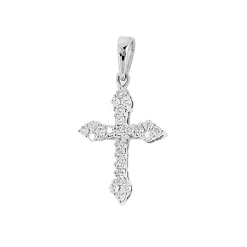 14KW 0.25CTW DIAMOND FANCY CROSS