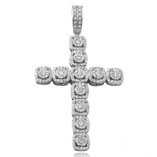 14KY 5.00CTW DIAMOND ROUND CLUSTER-SQUARE HALO