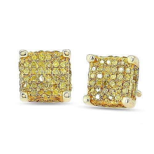 10KY 0.25CTW YELLOW DIAMOND FANCY DICE EARRING - Johnny Dang & Co