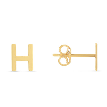 14K Gold Initial 'A Through Z' Stud Earring - Johnny Dang & Co