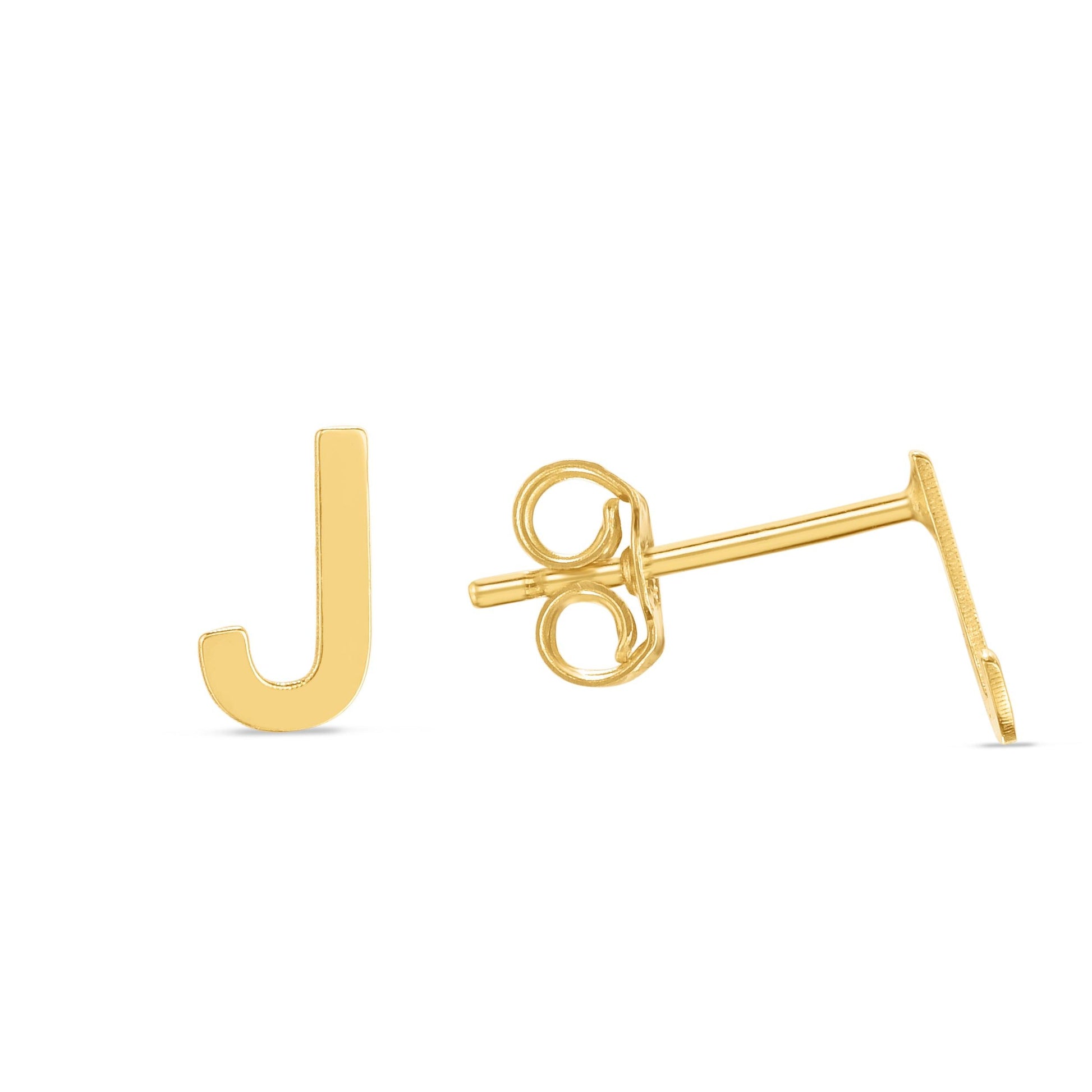 14K Gold Initial 'A Through Z' Stud Earring - Johnny Dang & Co